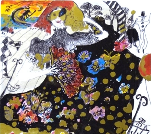 フジコ・ヘミングの絵画作品　タイトルは、 ベニスのカーニバル